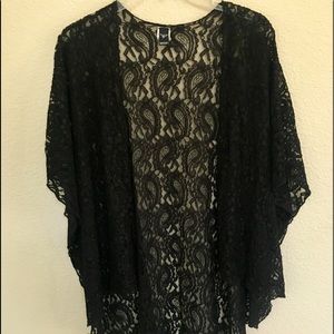 Black lace kimono